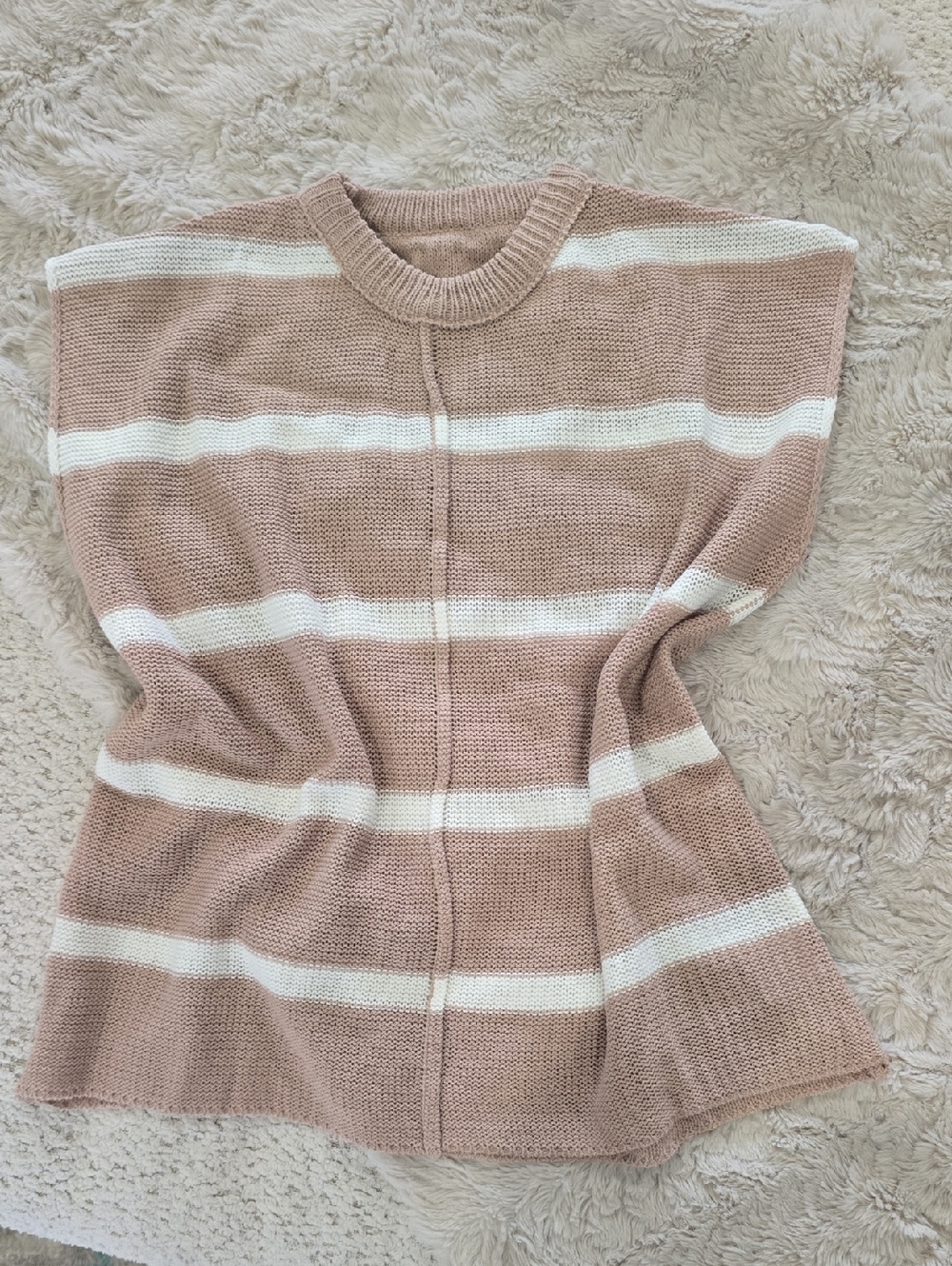 SHIEN Knit Sweater in Blush and Cream - Women